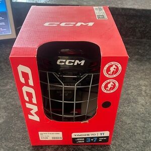 CCM Tacks 70 Youth Hockey Helmet with Cage - Red and Black